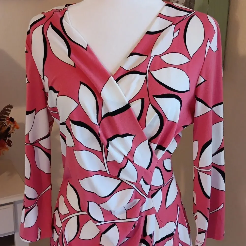 Adrianna Papell Soft Knit Dress Bold Floral